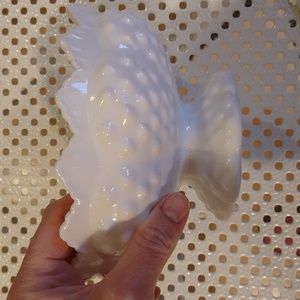 ½" candleholder milk glass bowl